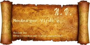 Neuburger Virág névjegykártya